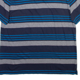 CALVIN KLEIN Mens Polo Shirt Blue Striped XL