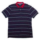 CHAPS Mens Polo Shirt Blue Striped L