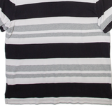 TOMMY HILFIGER Mens Polo Shirt Grey Striped M