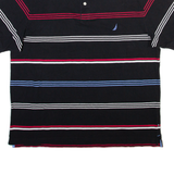 NAUTICA Mens Polo Shirt Black Striped XL