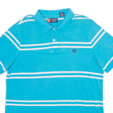 CHAPS Mens Polo Shirt Blue Striped L