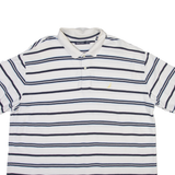 NAUTICA Mens Polo Shirt White Striped 2XL
