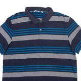 CALVIN KLEIN Mens Polo Shirt Blue Striped XL