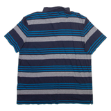 CALVIN KLEIN Mens Polo Shirt Blue Striped XL
