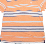 CHAPS Mens Polo Shirt Orange Striped L
