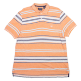 CHAPS Mens Polo Shirt Orange Striped L