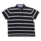 TOMMY HILFIGER Mens Polo Shirt Black Striped L
