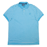 CHAPS Mens Polo Shirt Blue Striped L