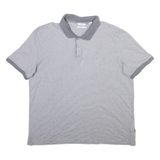 CALVIN KLEIN Mens Polo Shirt Grey Striped L