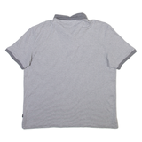 CALVIN KLEIN Mens Polo Shirt Grey Striped L