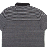 CALVIN KLEIN Mens Polo Shirt Black Striped L