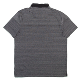 CALVIN KLEIN Mens Polo Shirt Black Striped L