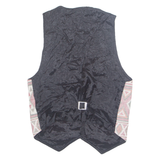 CLOCK HOUSE Womens Blazer Waistcoat Red 90s Crazy Pattern UK 12