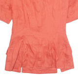 GENEVIEVE Womens Blazer Jacket Orange Linen 90s S