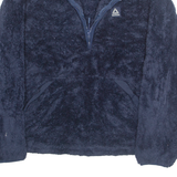 REEBOK Teddy 1/2 Zip Fleece Womens Pullover Jacket Blue XL