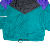 PLAY CREW Mens Shell Jacket Green Hooded Colourblock XL