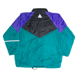 PLAY CREW Mens Shell Jacket Green Hooded Colourblock XL