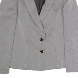 LEPTIR Womens Blazer Jacket Grey Pinstripe XS