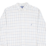NAUTICA Mens Shirt White Check Long Sleeve M