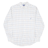 NAUTICA Mens Shirt White Check Long Sleeve M