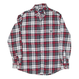 CHAPS Mens Flannel Shirt Grey Check Long Sleeve M