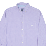 CHAPS Mens Shirt Purple Check Long Sleeve L