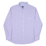 CHAPS Mens Shirt Purple Check Long Sleeve L