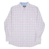 CHAPS Mens Shirt White Check Long Sleeve L