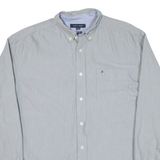 TOMMY HILFIGER Mens Plain Shirt Green Long Sleeve L