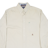 TOMMY HILFIGER Mens Plain Shirt Beige Long Sleeve M