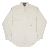 TOMMY HILFIGER Mens Plain Shirt Beige Long Sleeve M