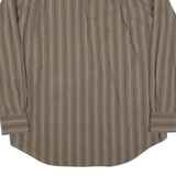 NAUTICA Mens Shirt Brown Striped Long Sleeve L