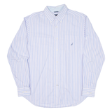 NAUTICA Mens Shirt Blue Striped Long Sleeve L