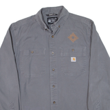 CARHARTT Relaxed Fit Mens Denim Shirt Grey Long Sleeve M