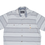 CARHARTT Relaxed Fit Q Mens Worker Shirt Grey Striped L
