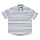 CARHARTT Relaxed Fit Q Mens Worker Shirt Grey Striped L