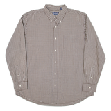 CHAPS Mens Shirt Brown Check Long Sleeve XL