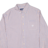 CHAPS Mens Shirt Orange Check Long Sleeve L