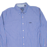 CHAPS Mens Shirt Blue Striped Long Sleeve XL