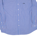 CHAPS Mens Shirt Blue Striped Long Sleeve XL