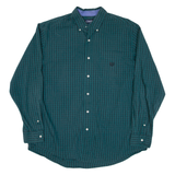 CHAPS Tall Mens Shirt Green Check Long Sleeve XL