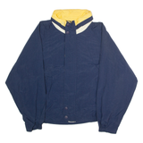 IC Mens Windbreaker Jacket Blue Nylon 90s Hooded L