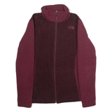THE NORTH FACE Womens Fleece Jacket Maroon Knit L