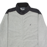 NAUTICA Mens Fleece Jacket Grey Colourblock XL