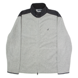 NAUTICA Mens Fleece Jacket Grey Colourblock XL