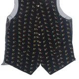 Womens Blazer Waistcoat Black 90s Floral S