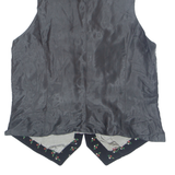 Womens Blazer Waistcoat Black 90s Floral S
