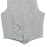 Mens Blazer Waistcoat Grey 90s Floral L