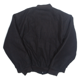 GAME Mens Bomber Jacket Black Wool 90s USA 2XL