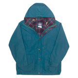 WOOLRICH Lined Womens Rain Jacket Blue 90s Hooded L